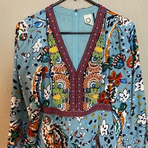 Anthropologie Akemi and Kin Karmina Embroidered Boho  Dress